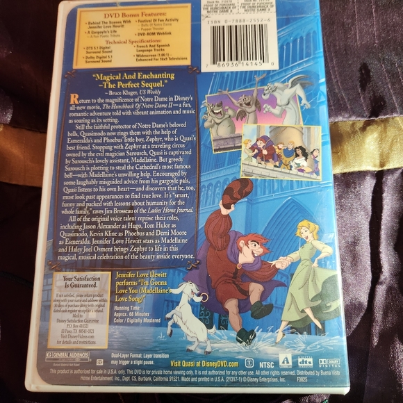 Disney The Hunchback of Notee Dane II DVD Rated G - Picture 3 of 7